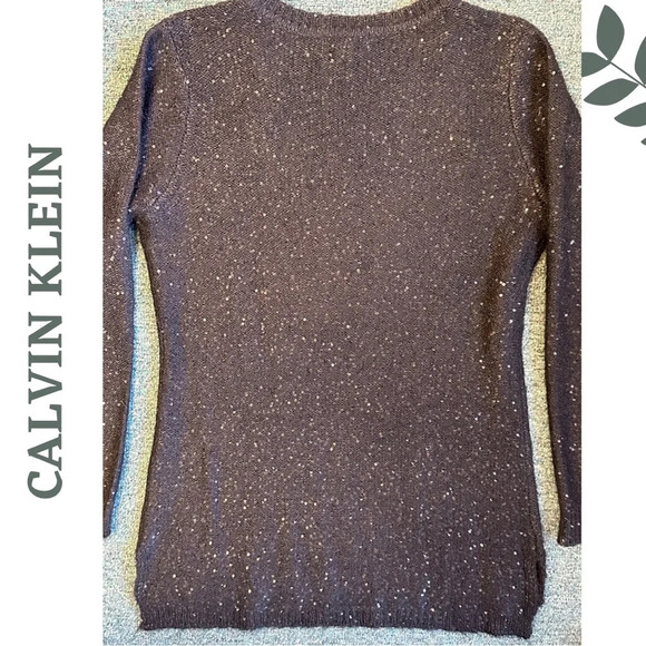 Calvin Klein Women’s Sequin Black Long Sleeve Crew Neck Sweater size Medium - Picture 6 of 7